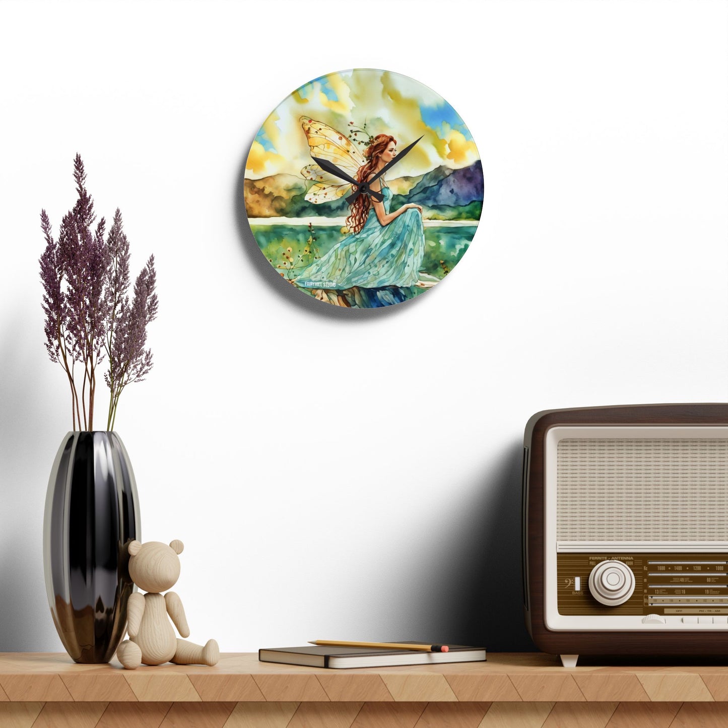 Acrylic Wall Clock - Water Fairy Watercolor Art Home Decor