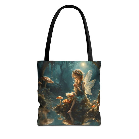 Tote Bag Fairy Sitting in a Lake Art by Fairyhill Studio