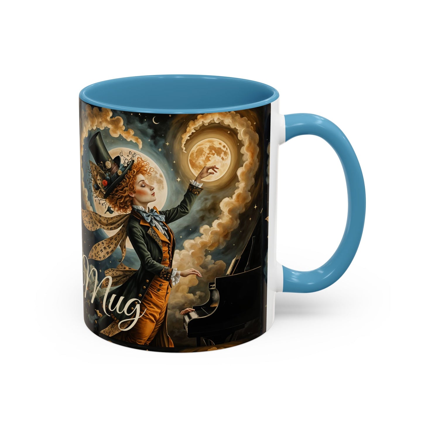 Coffee Mug - Whimsical Mad Hatter Playing Piano Art