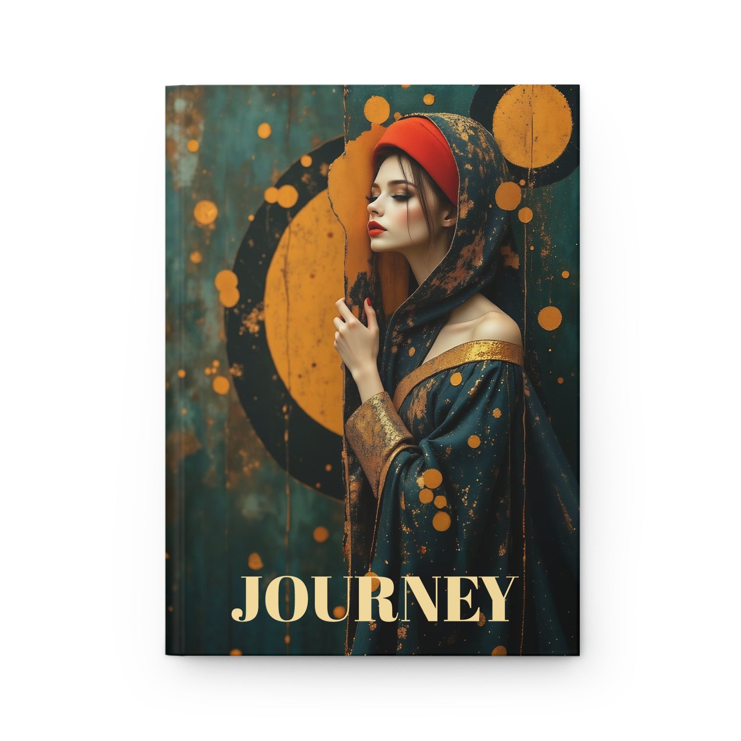 Aurora of the Golden Veil spiral Journal hard Cover ,Notebook gift art Matte