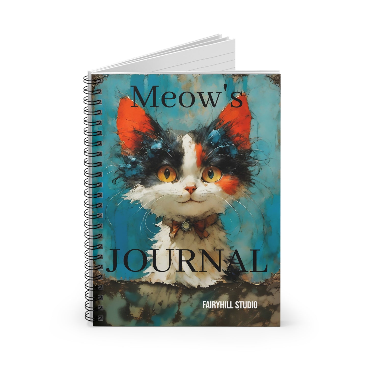 Cat Art Spiral Notebook - Ruled Line