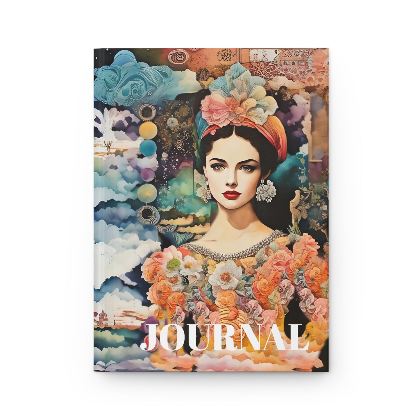 Hardcover Journal Matte - Beautiful Model  / collage art  Journal