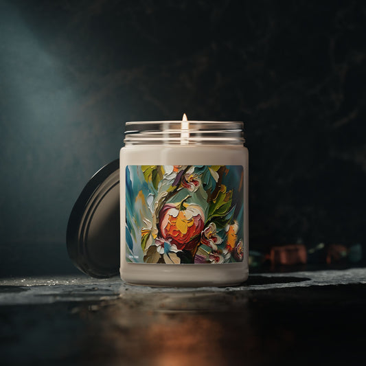 Floral Aromatic Soy Candle Apple Harvest- 9oz | Hand-poured Scented Candle for Relaxation & Home Decor