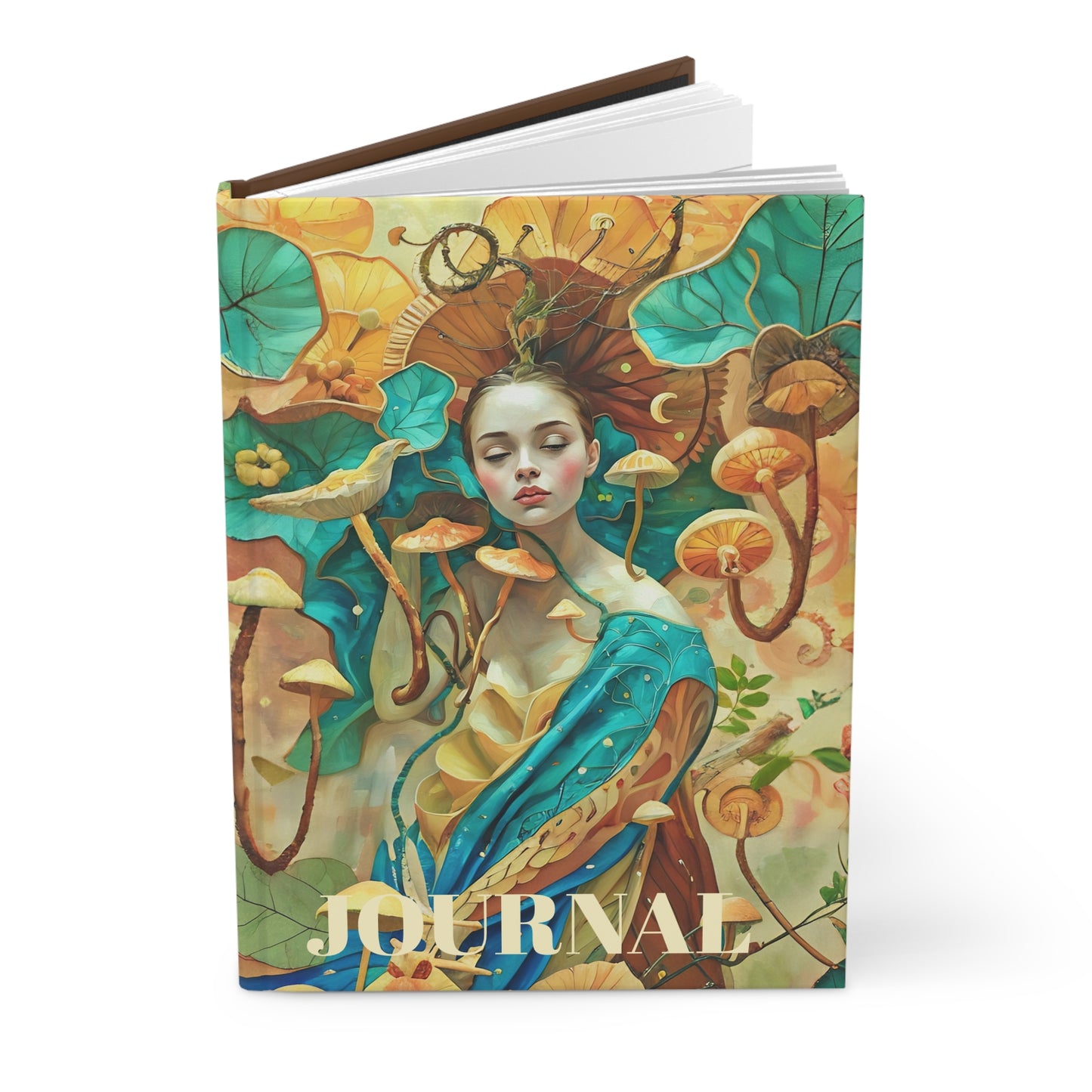 Mushroom art Mindful Journal Hardcover