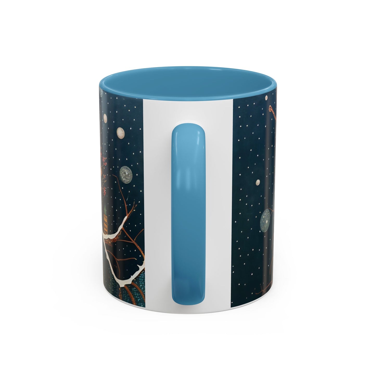 Accent Boho Style Night Owl Mug on a Snowy New York Night Coffee Mug (11, 15oz)