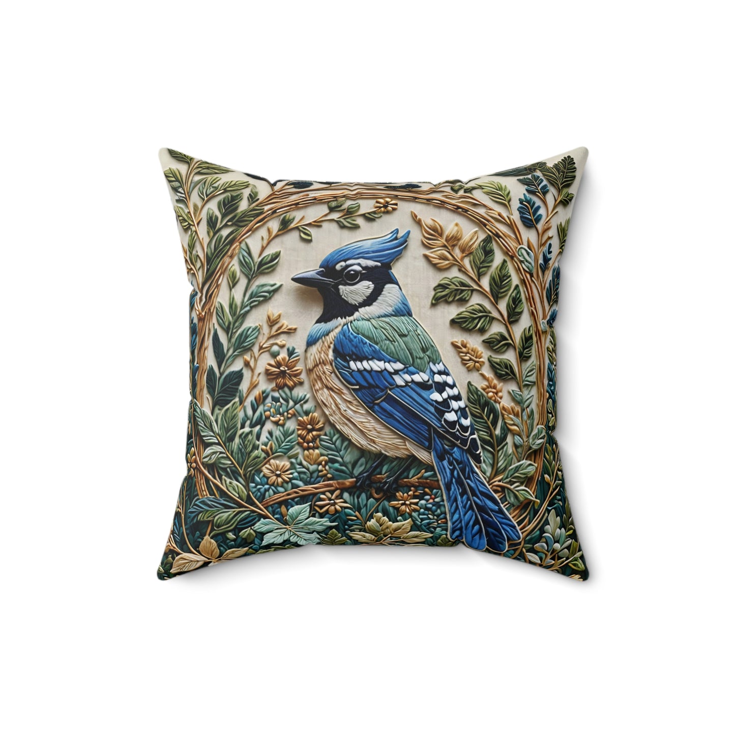 - Blue Jay Bird William Morris Inspired pillow | Eco-Friendly and Artistic Gift for Her