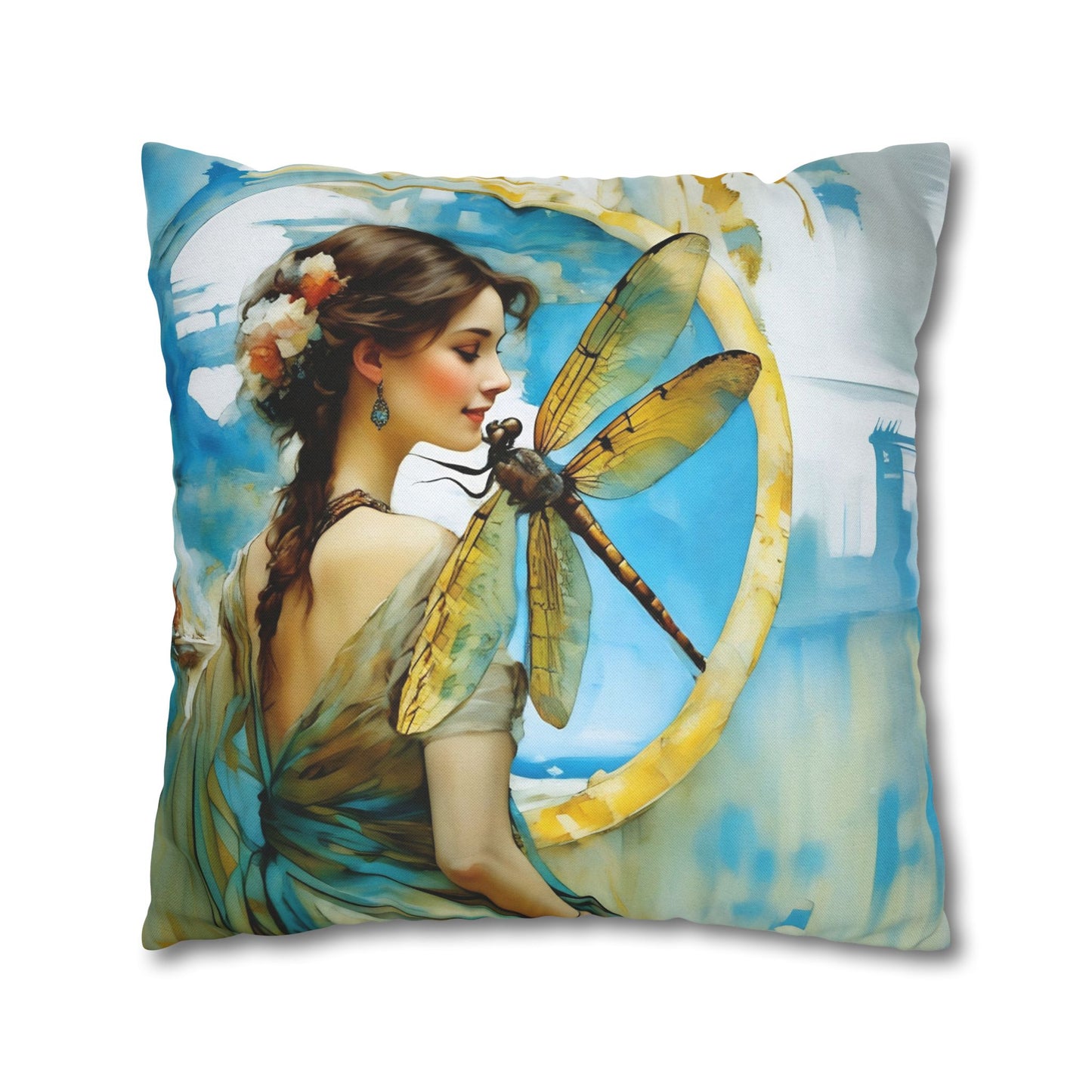 Elegant Dragonfly Art Pillowcase | Decorative Cushion Cover, Home Decor, Gift Idea, Bohemian Style, Christmas Decoration