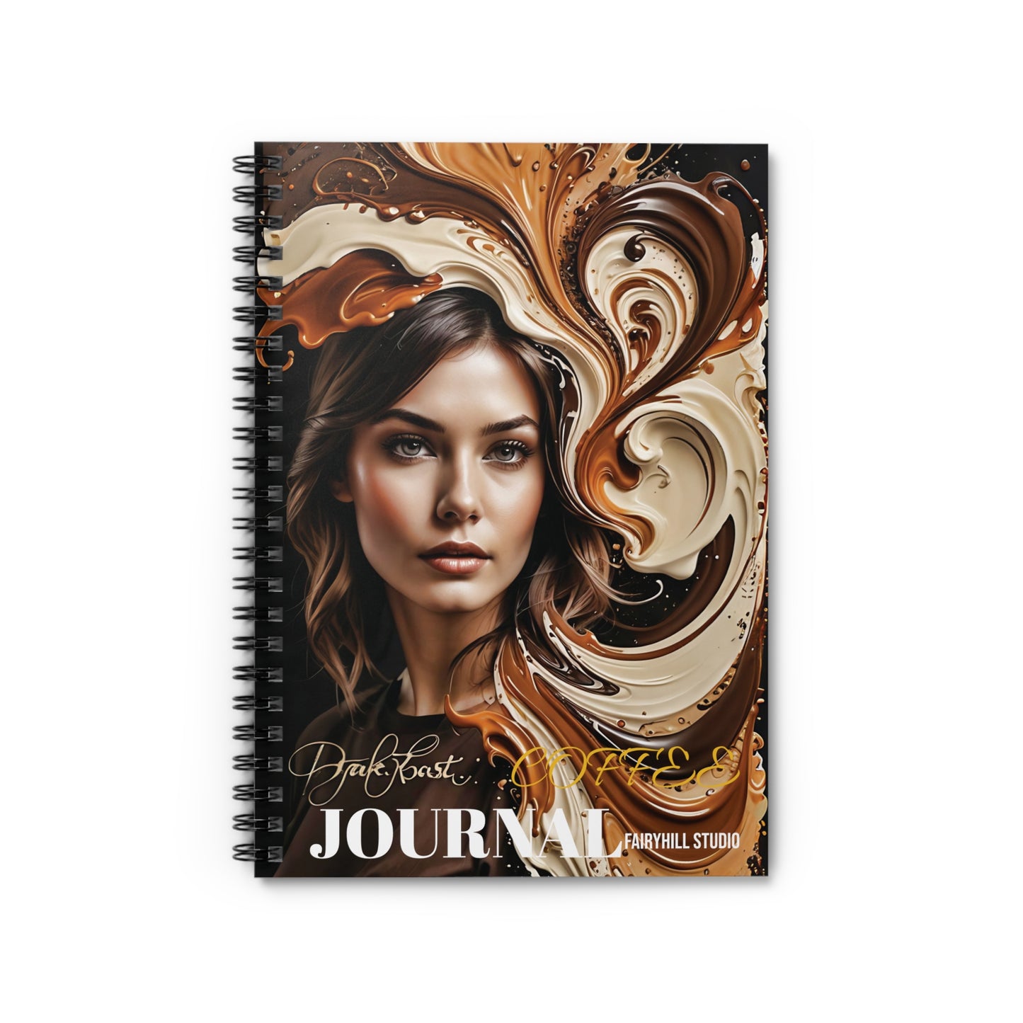 Dark Roast Coffee Notebook - Ruled Line coffee Spiral Journal
