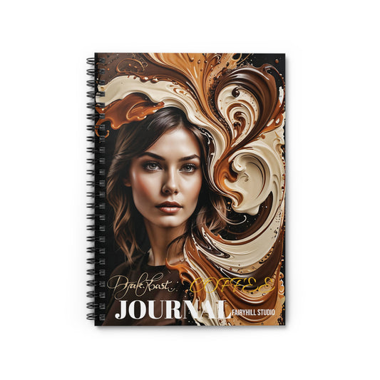 Dark Roast Coffee Notebook - Ruled Line coffee  Spiral Journal