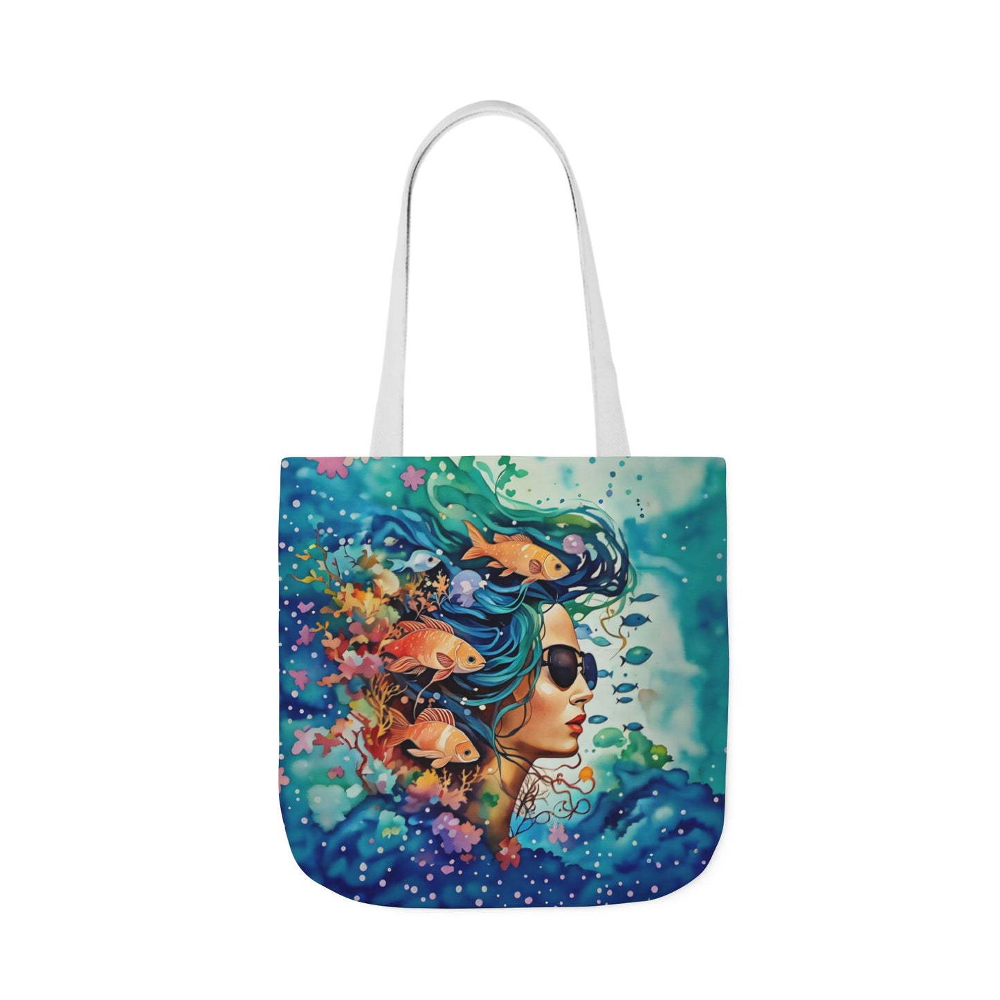 Colorful Ocean-Inspired Canvas Tote Bag - Perfect for Beach Days, Eco-Friendly Shopping, and Summer Fun!