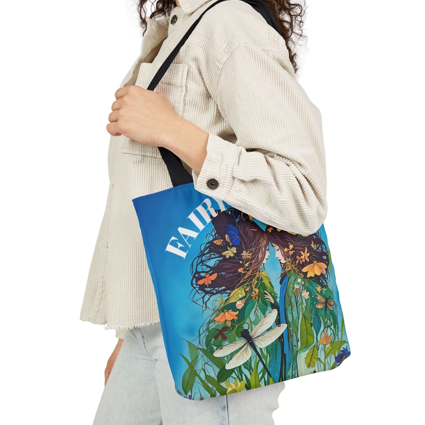 Colorful Fairy Voices Dragonfly Friendship- Canvas Tote Bag - Perfect for Beach Days, Eco-Friendly Shopping, and Summer Fun!