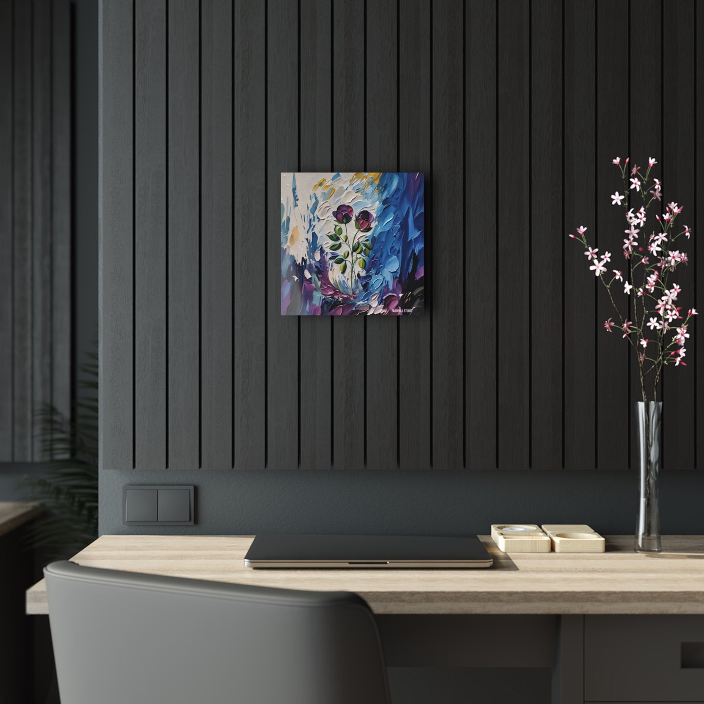 FairyHill Studio Purple roses Art Inspirational Art Acrylic Print -