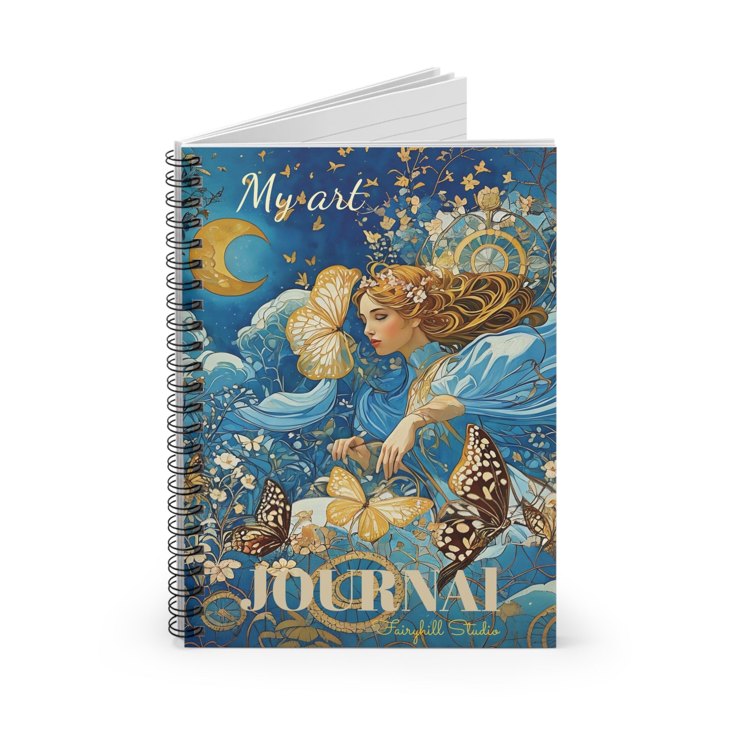Spiral Notebook -Butterfly Moon Goddess art Journal