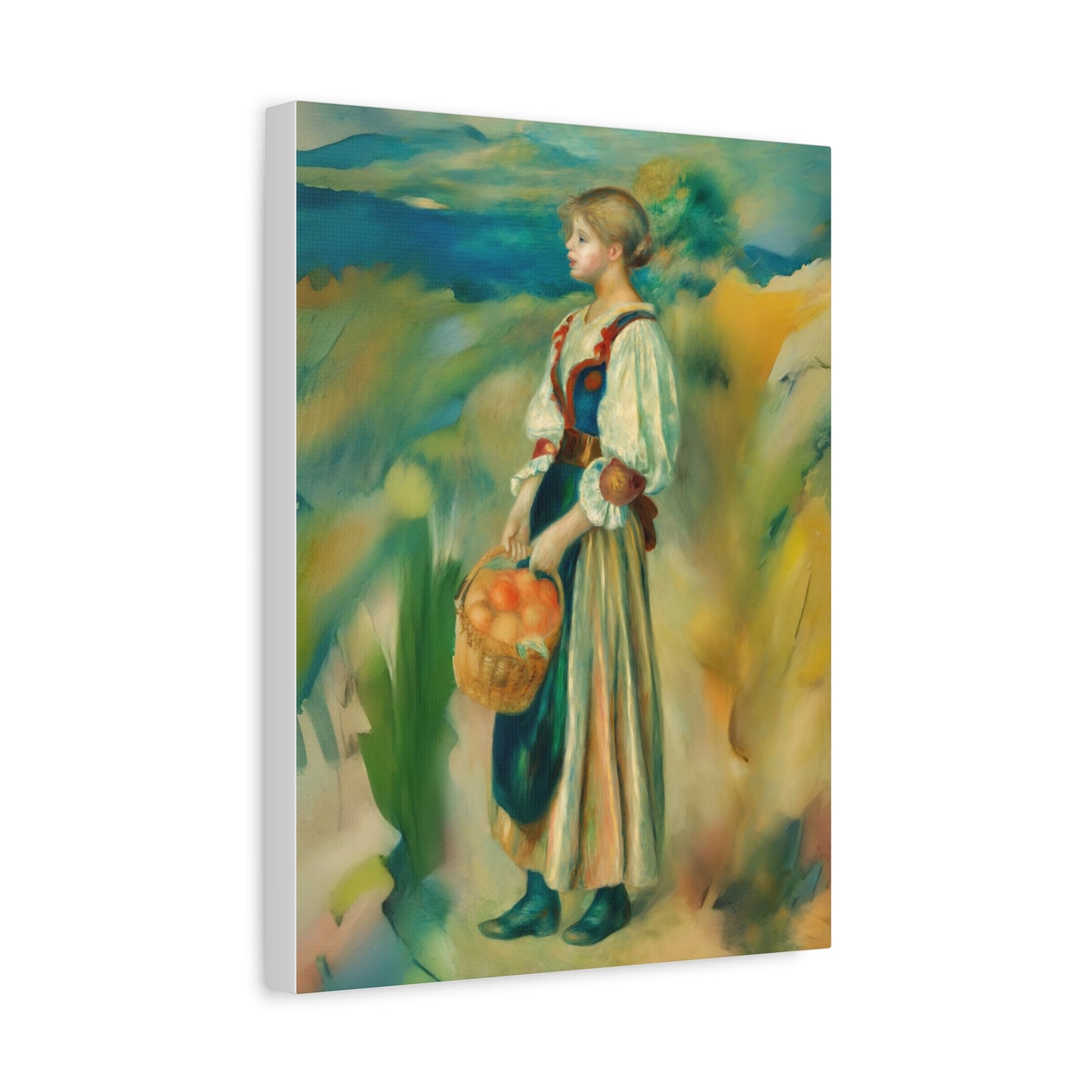 Canvas Print - Girl with a Basket of Oranges Art by Auguste Renoir