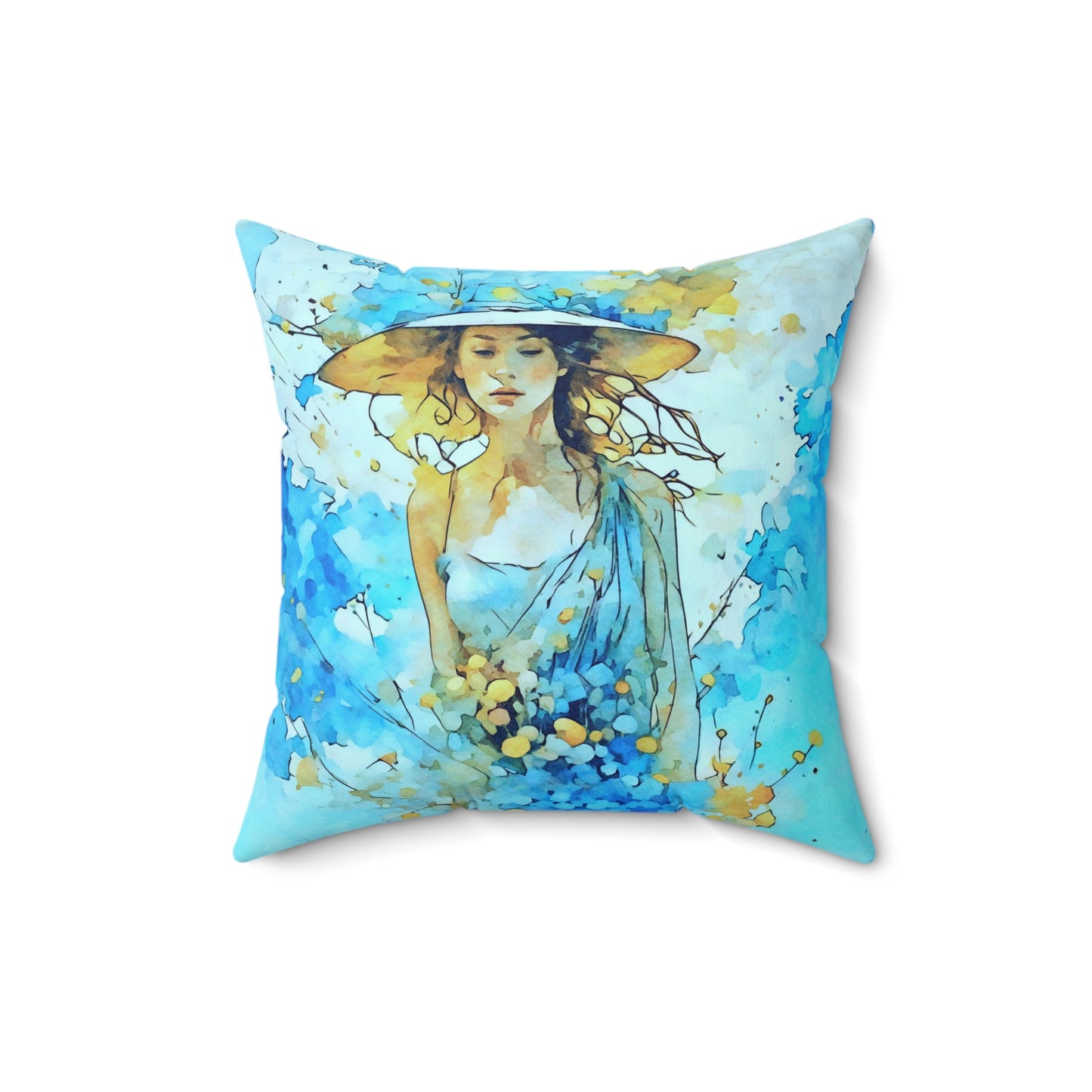 Pillow Cover Blue Dress Summer Art Home Decor