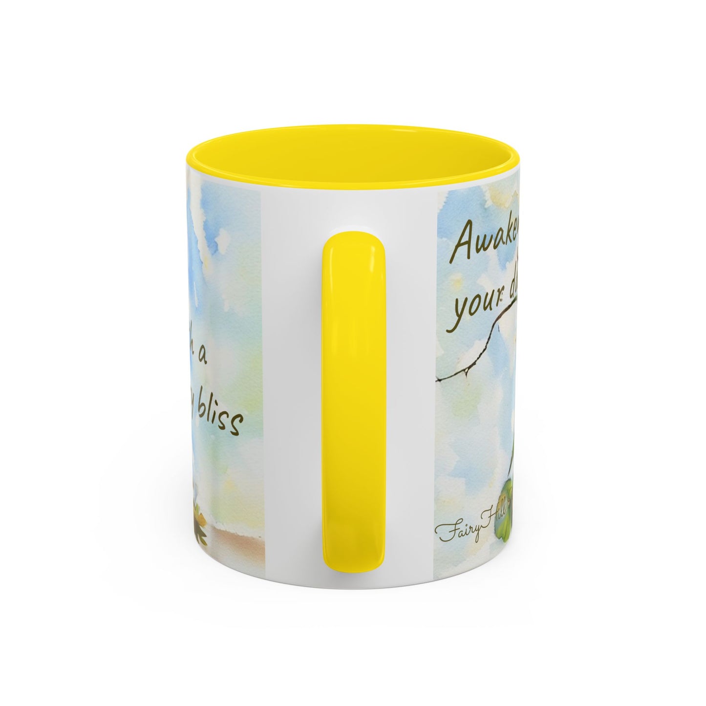 Mug Fairy Angel Blessing Flowers Watercolor Accent Coffee Mug 11 & 15oz