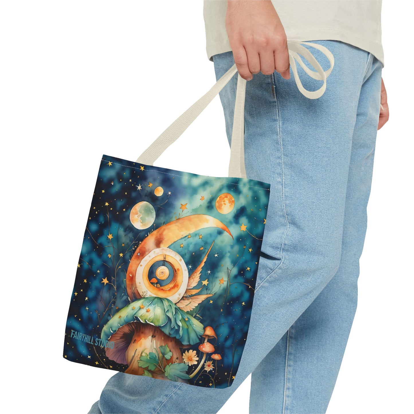Canvas Art Tote bag- Abstract Colorful Circle Universe