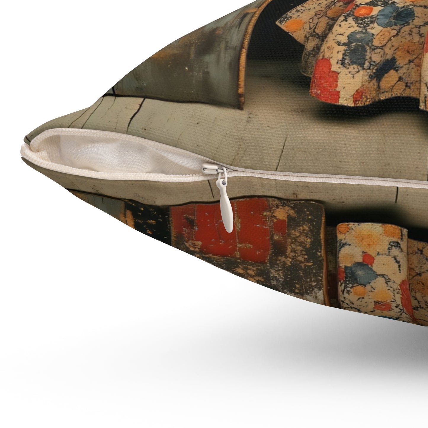 The Cat, the Hat, and the Looking Glass l Square Pillow - by Fairyhill Studio