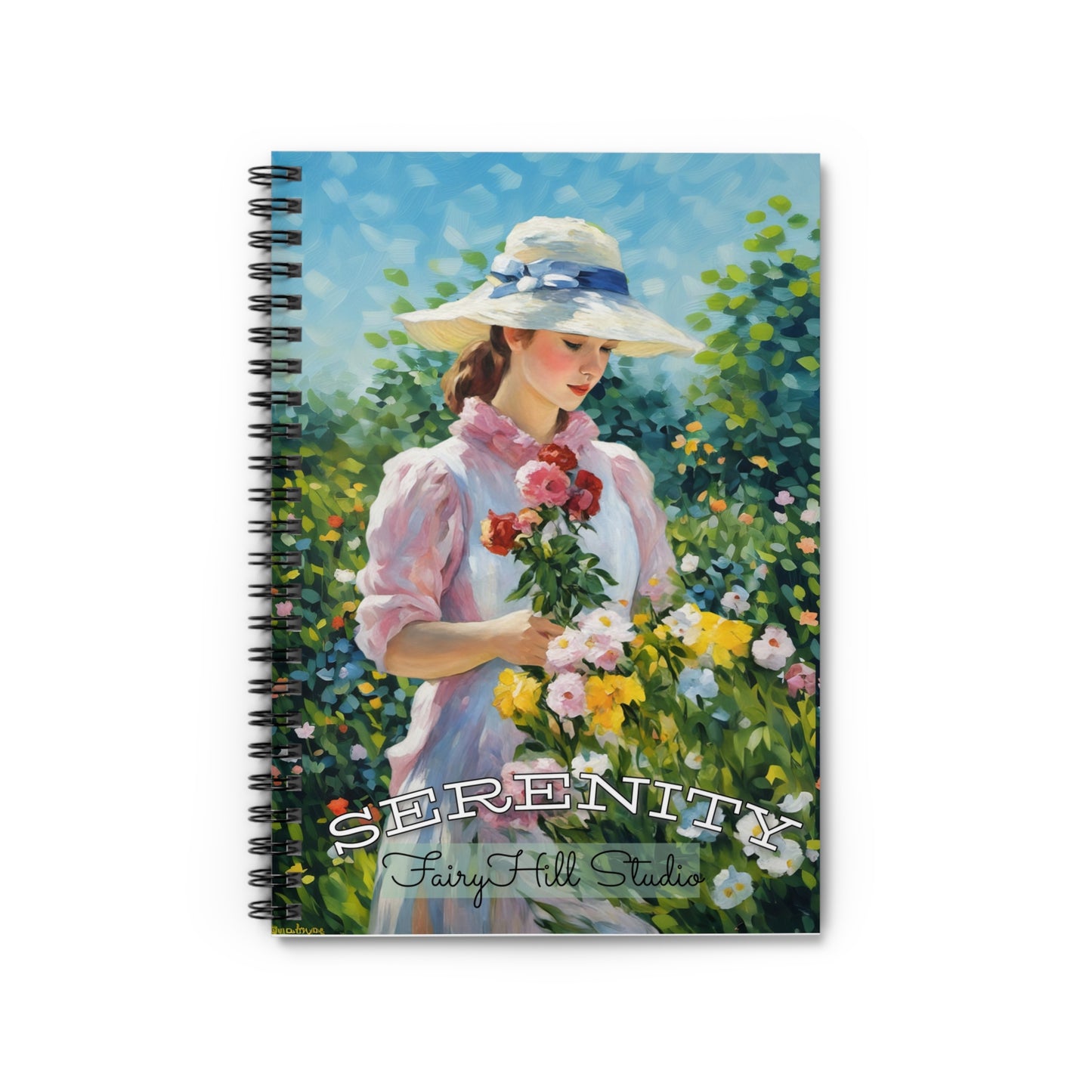 Monet Art Girl Painting Spiral Notebook - Ruled Line
