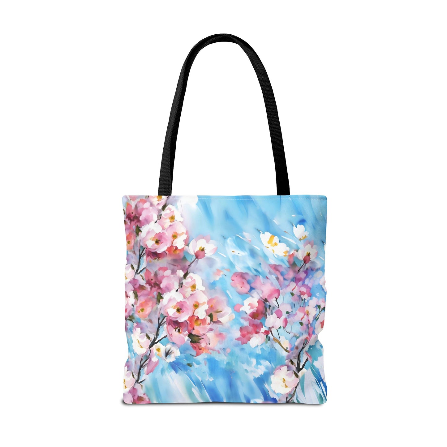 Canvas Tote Bag with Floral Cherry Blossom Design