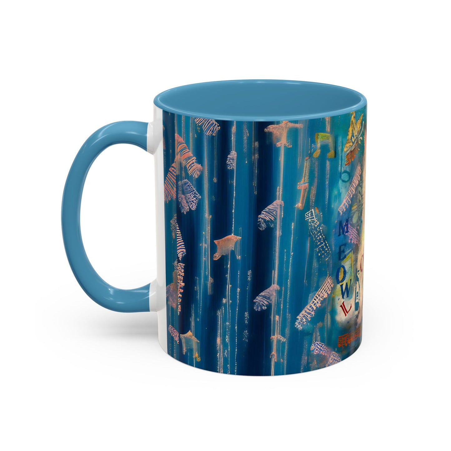Mug White Cat Love Art