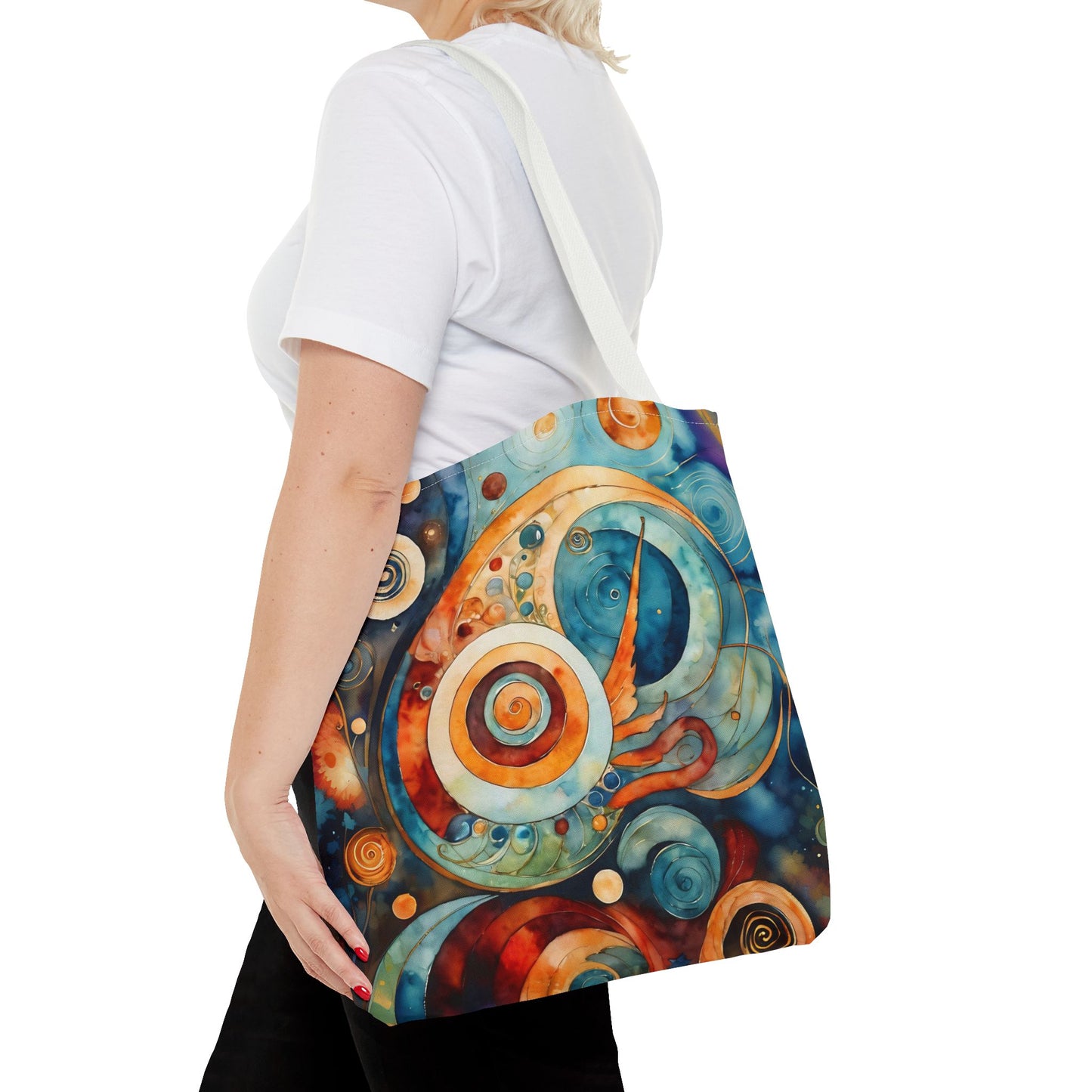 Colorful Circle Canvas Art Tote Bag