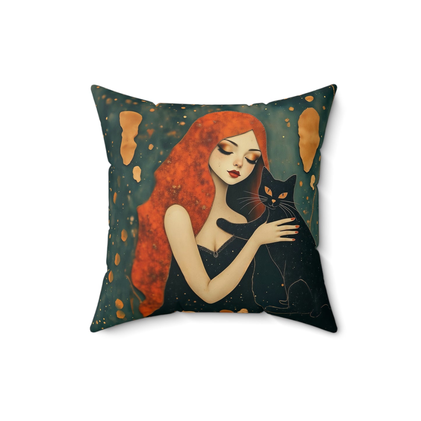The Witching Hour Hug Square Pillow - by Fairyhill Studio