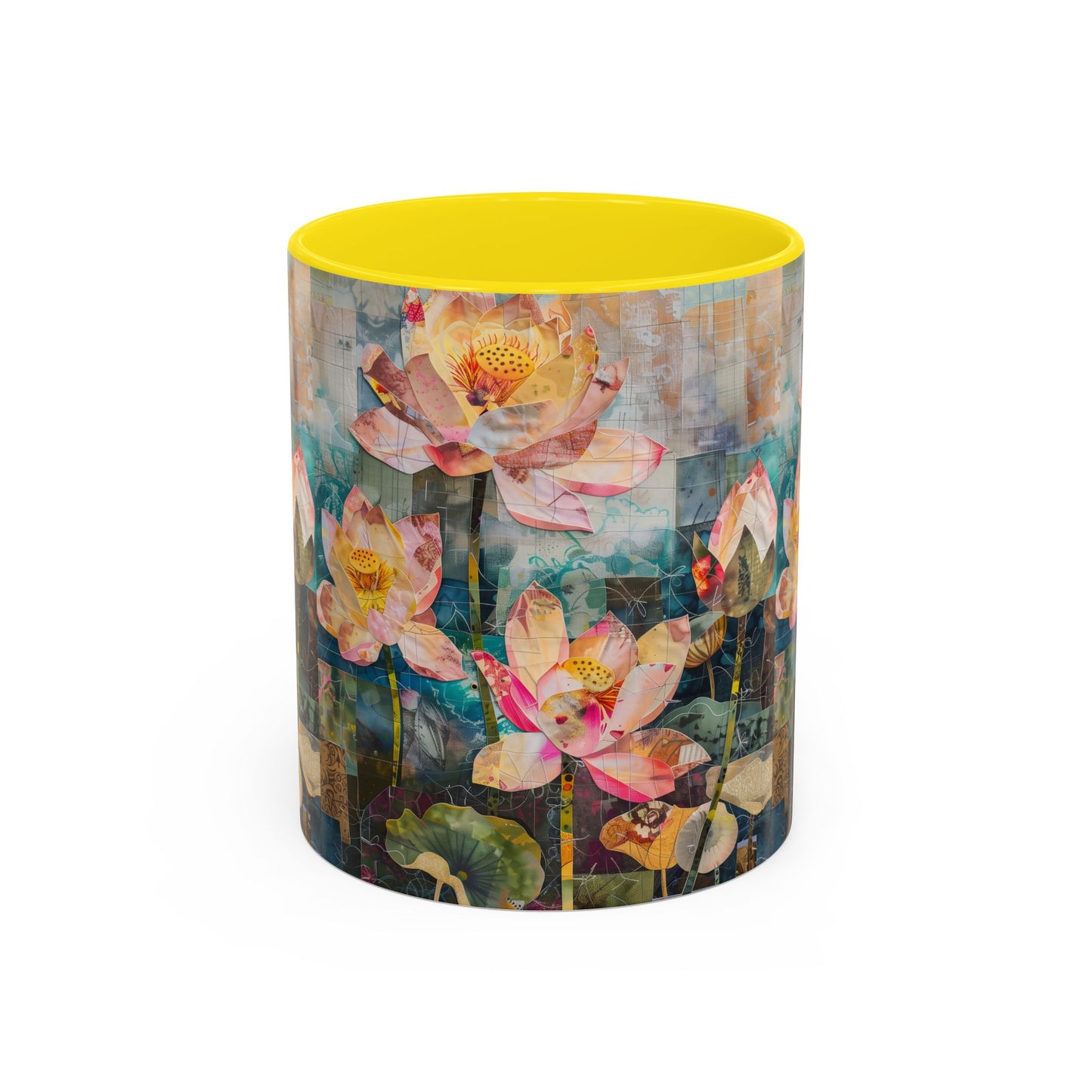 Mug - Pink Water Lilies Pond Watercolor Art by Fairyhill Studio - 11oz
