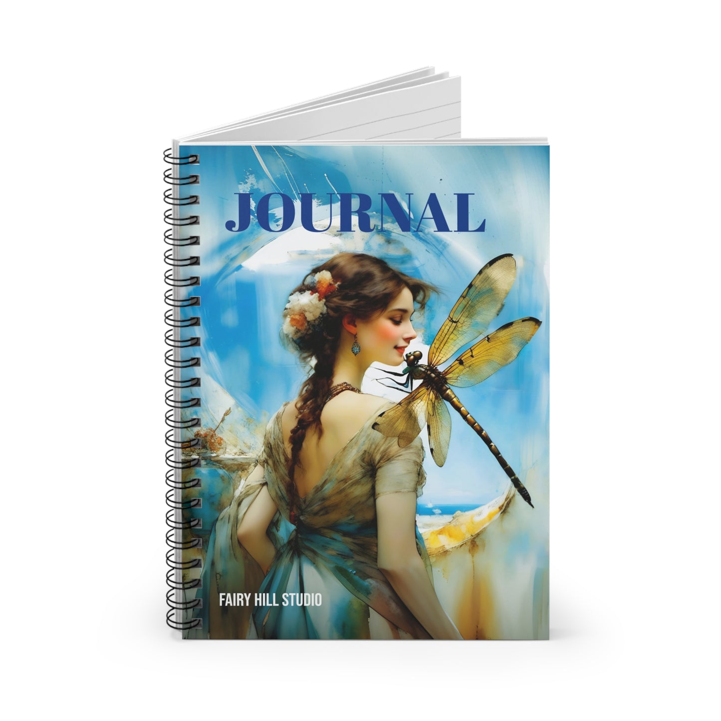 Girl with the Dragonfly, Personalized Journal Gift notebook - Customized Journal Personalized Notebook Gif tSpiral Notebook - Ruled Line