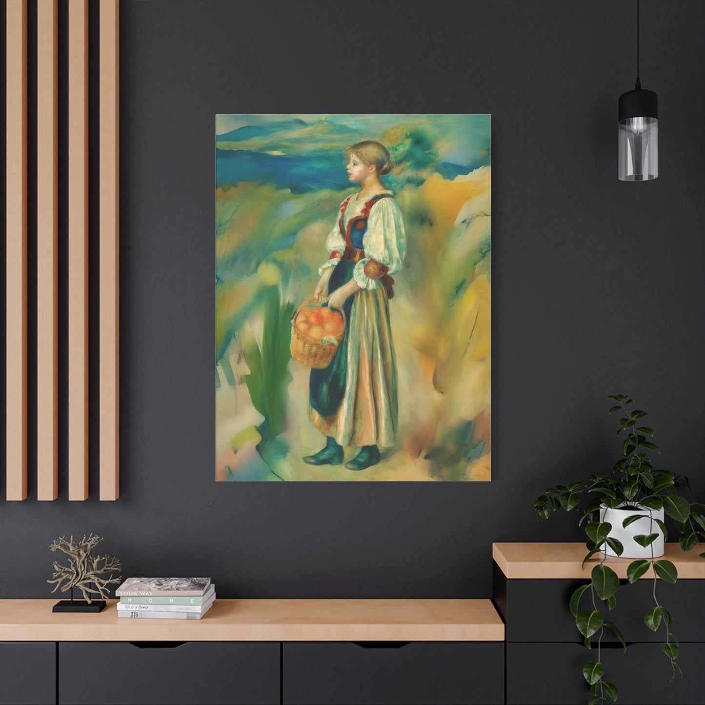 Canvas Print - Girl with a Basket of Oranges Art by Auguste Renoir