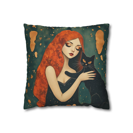 Elegant Cat Art Pillowcase | Decorative Cushion Cover, Home Decor, Gift Idea, Bohemian Style, Christmas Decoration
