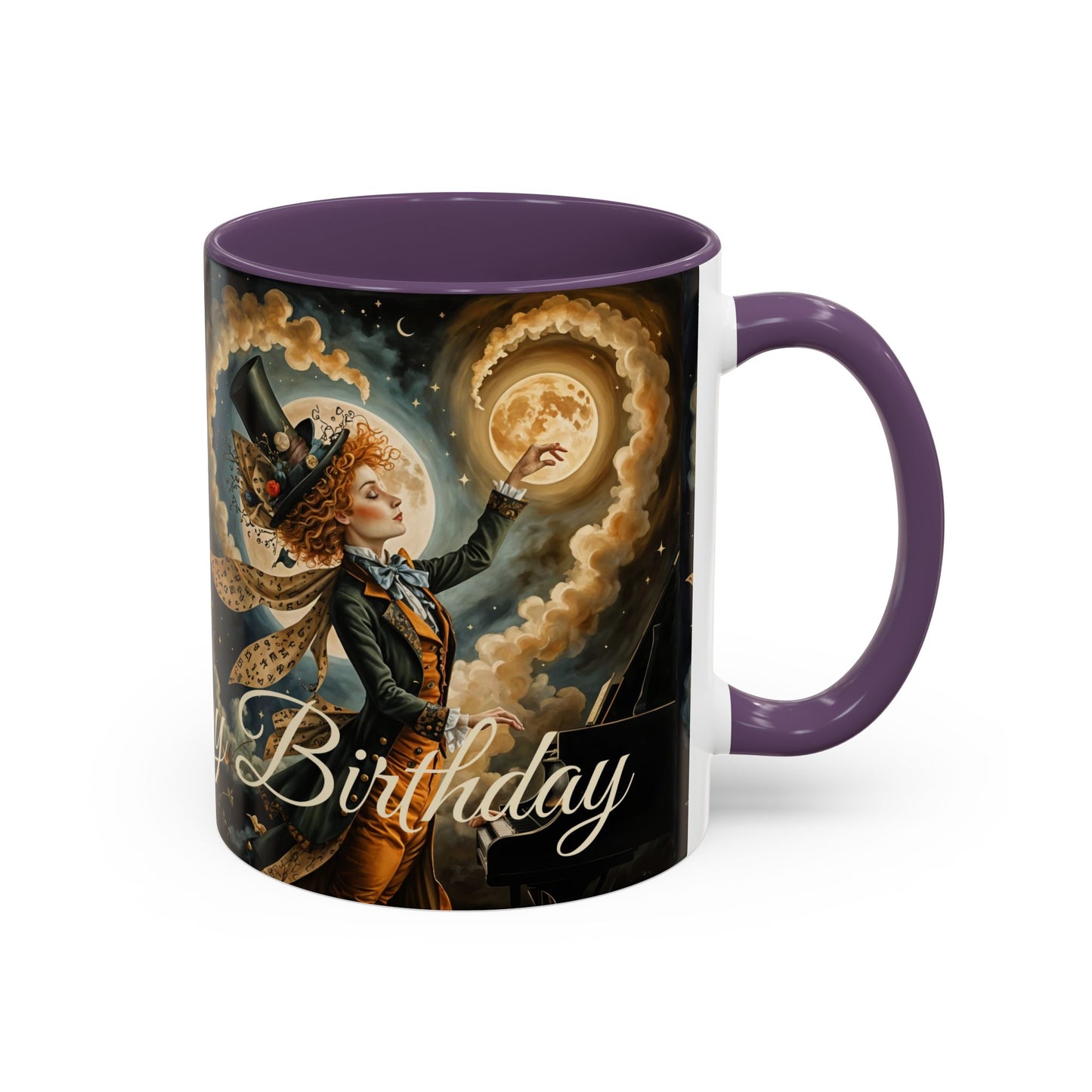 Coffee Mug - Whimsical Mad Hatter Happy Birthday Design by Fairyhill Studio