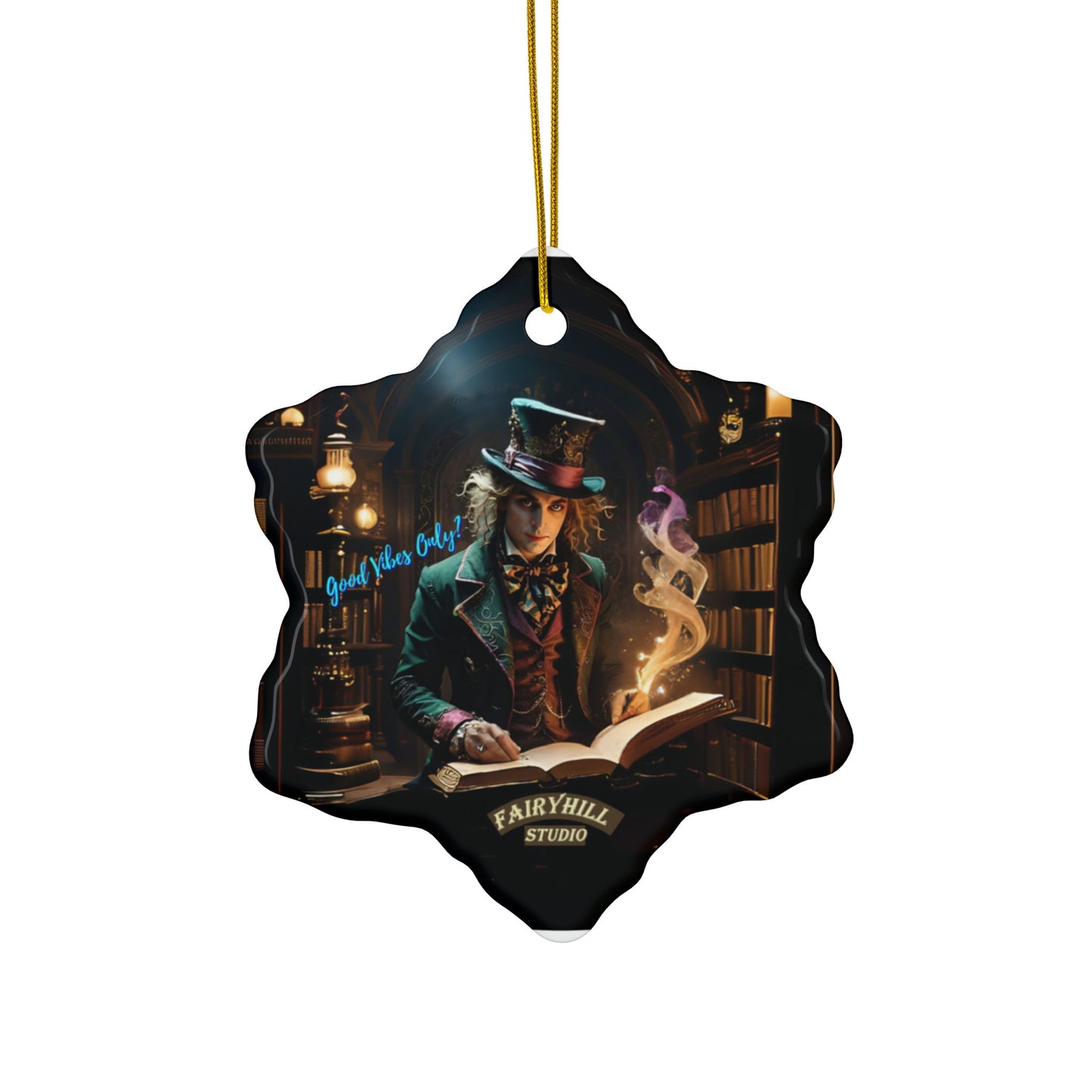 "Good Vibes Only "Ceramic Christmas Ornaments by Fairy Hill Studio