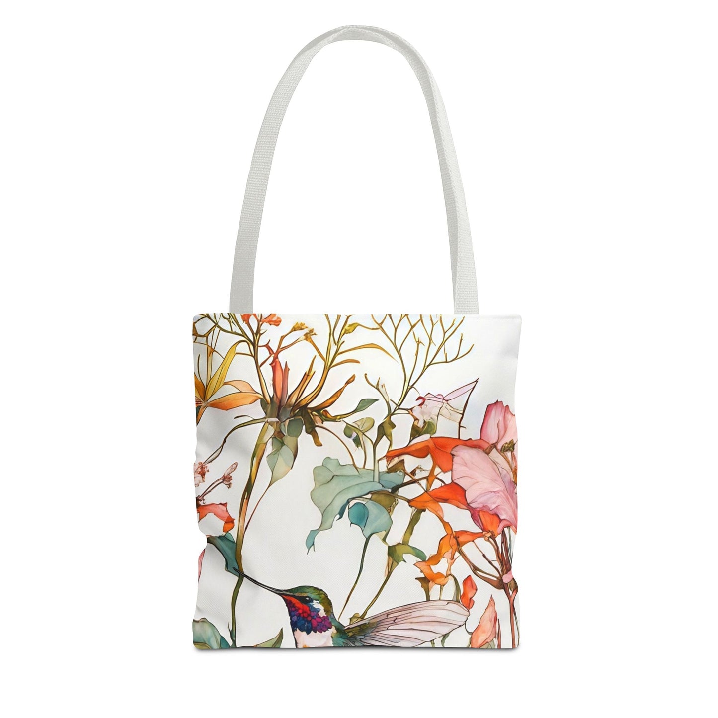 Tote Bag Hummingbird in Wildflowers Art