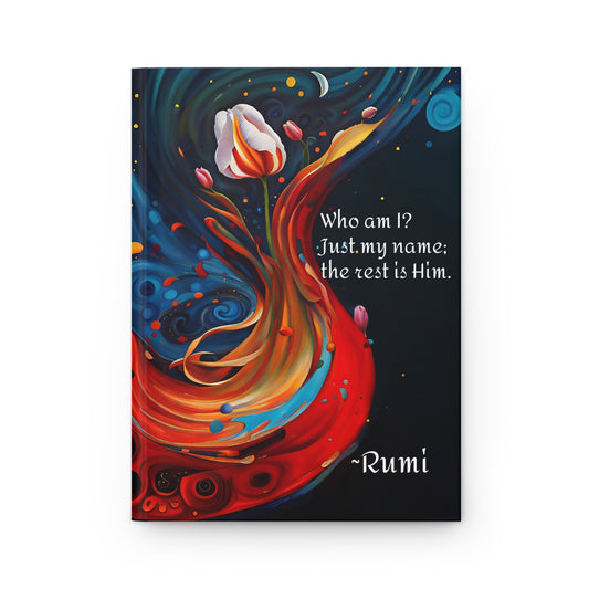 Hardcover Journal Rumi Spiritual 'Who am I' Quote