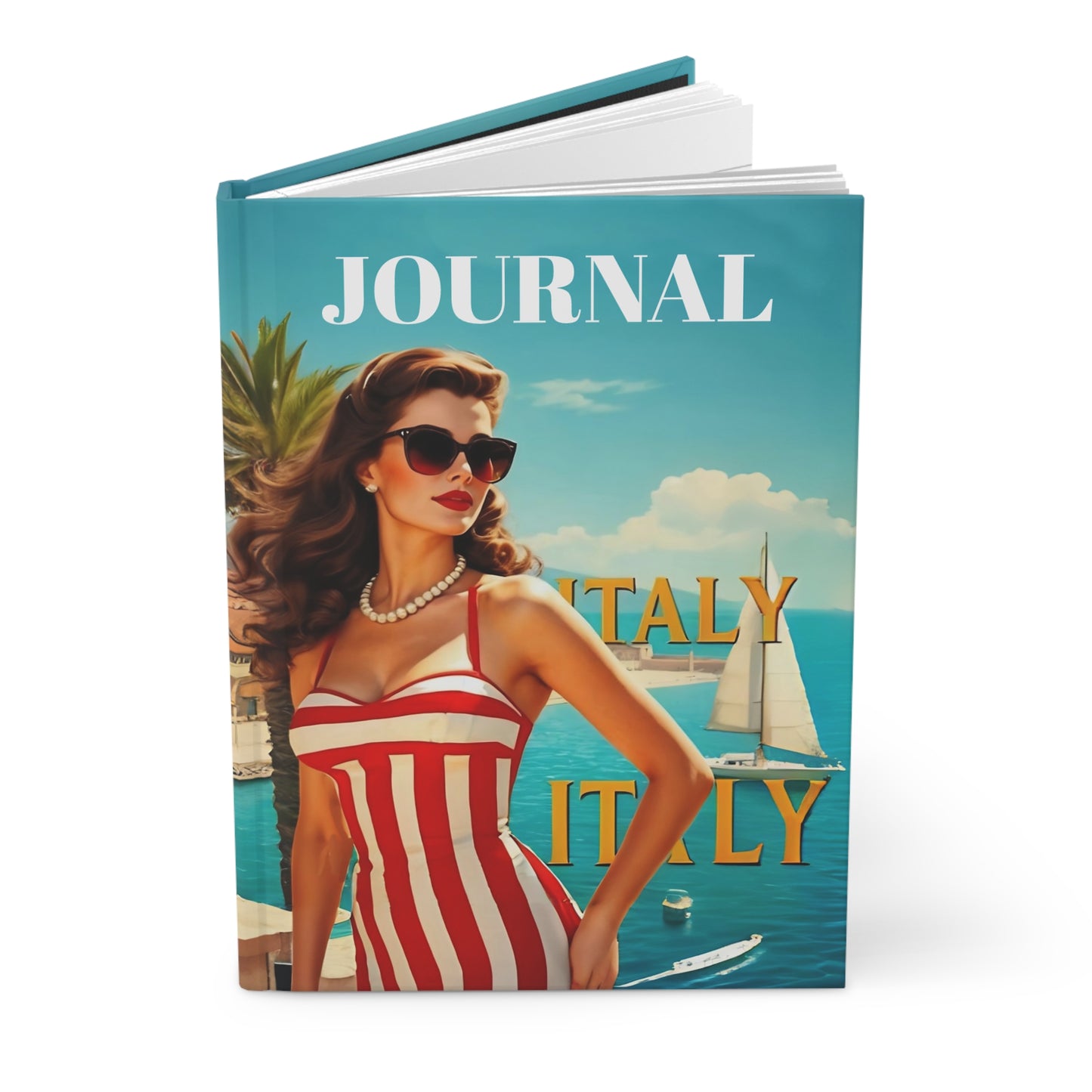 Hardcover Journal - Beautiful Girl in 1920's Italy Design