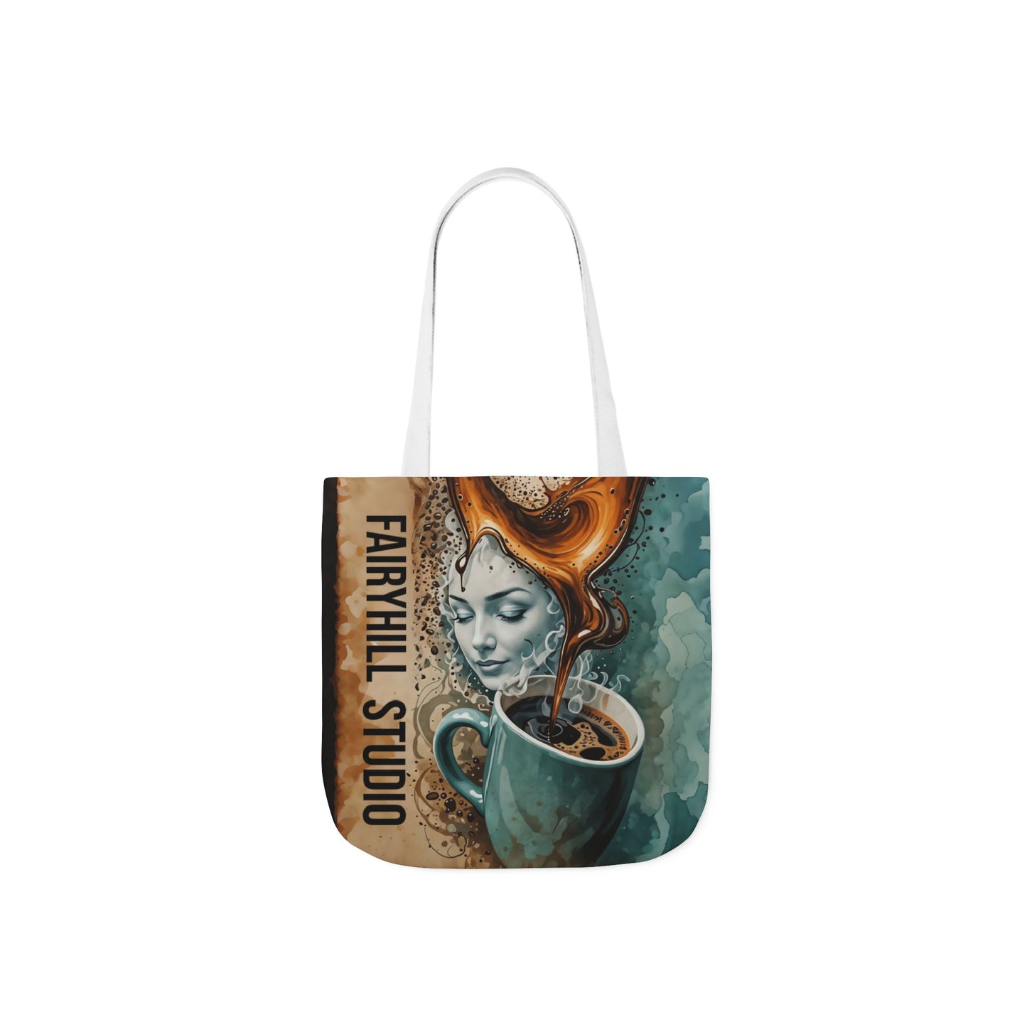 Morning Coffee Fairyhill studio Canvas Tote Bag - Perfect for Beach Days, Eco-Friendly Shopping, and Summer Fun!