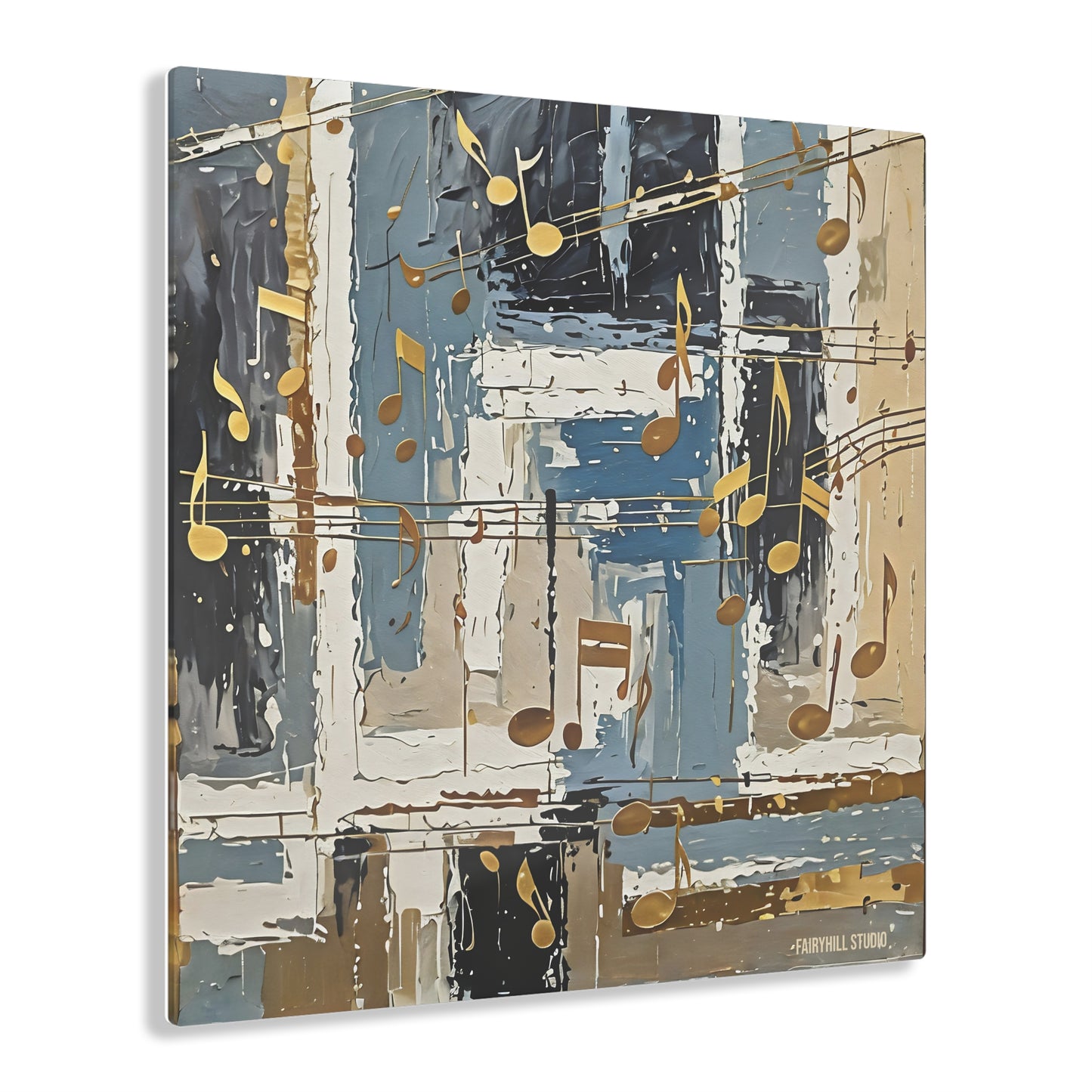 Art Acrylic Prints Golden Music Notes Art