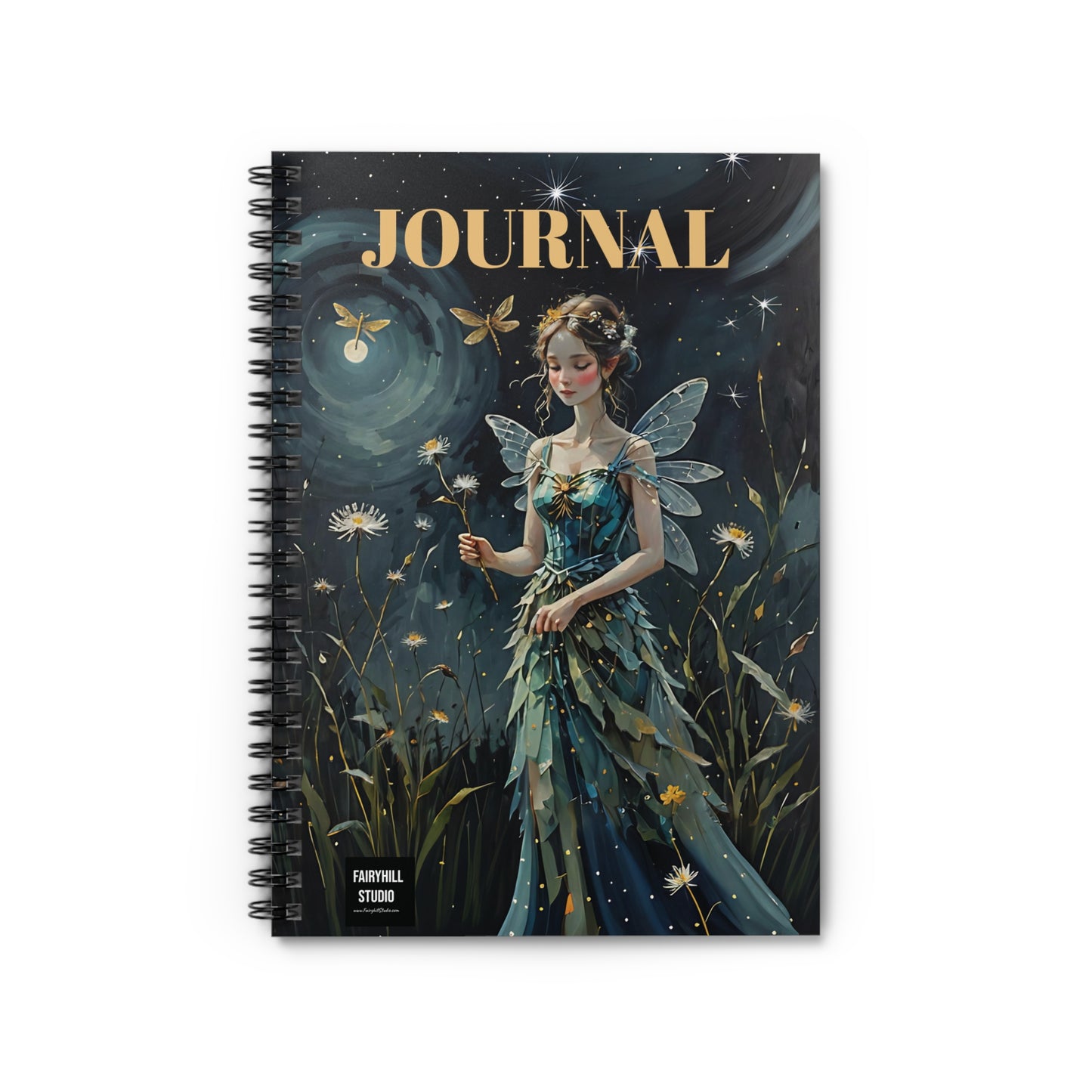 Dragonfly and Dandelions Spiral Notebook - Ruled Line