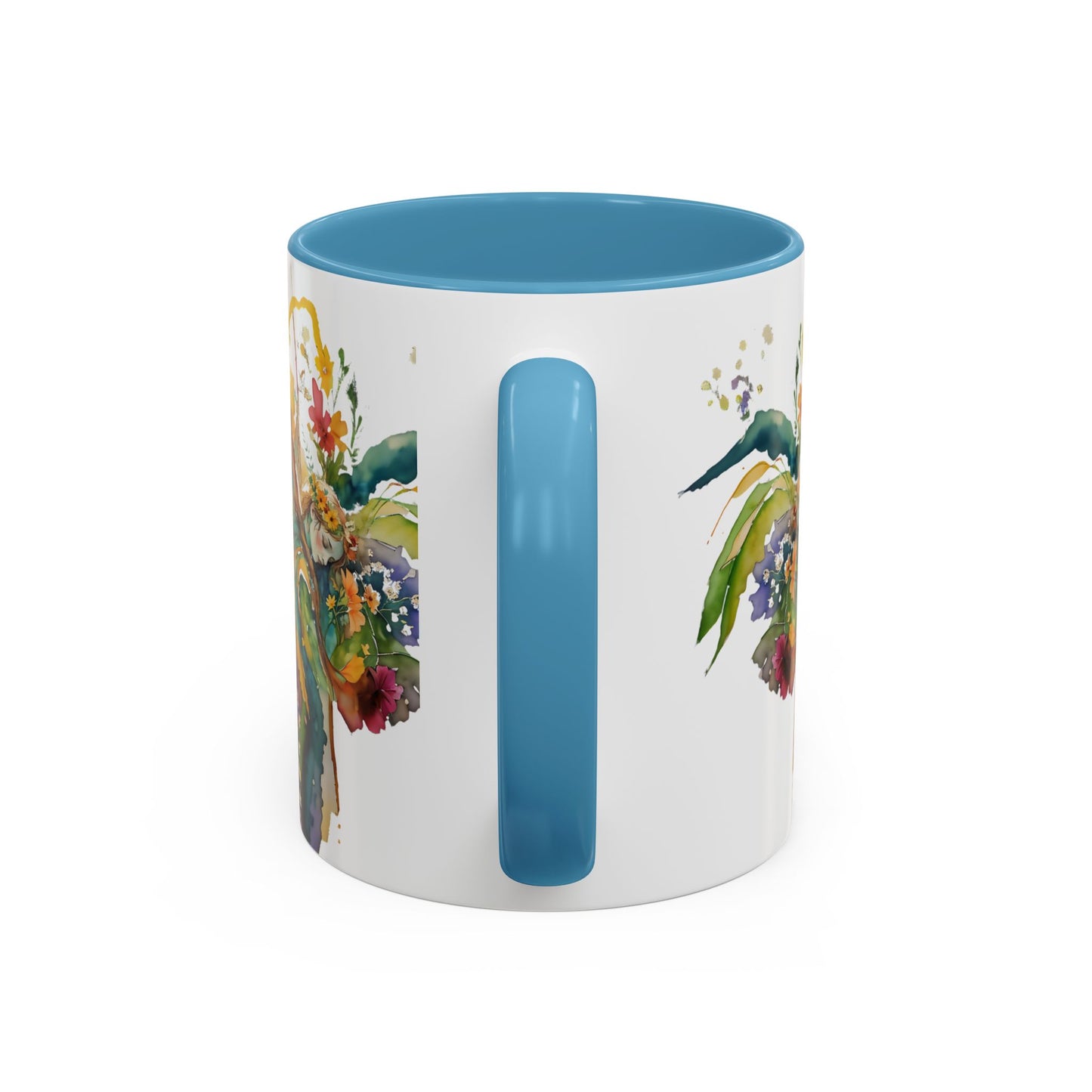 Mug Fairy Angel Blessing Flowers Watercolor Accent Coffee Mug 11 & 15oz