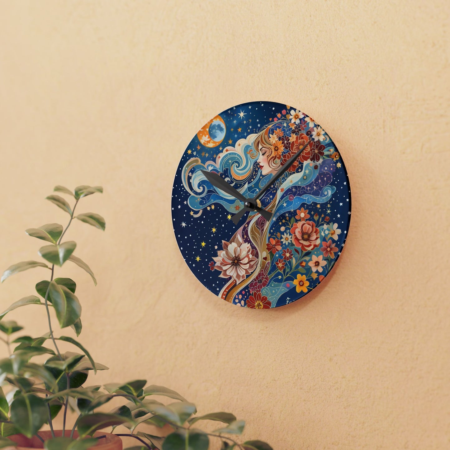 Celestial Mindfulness Acrylic Wall Clock