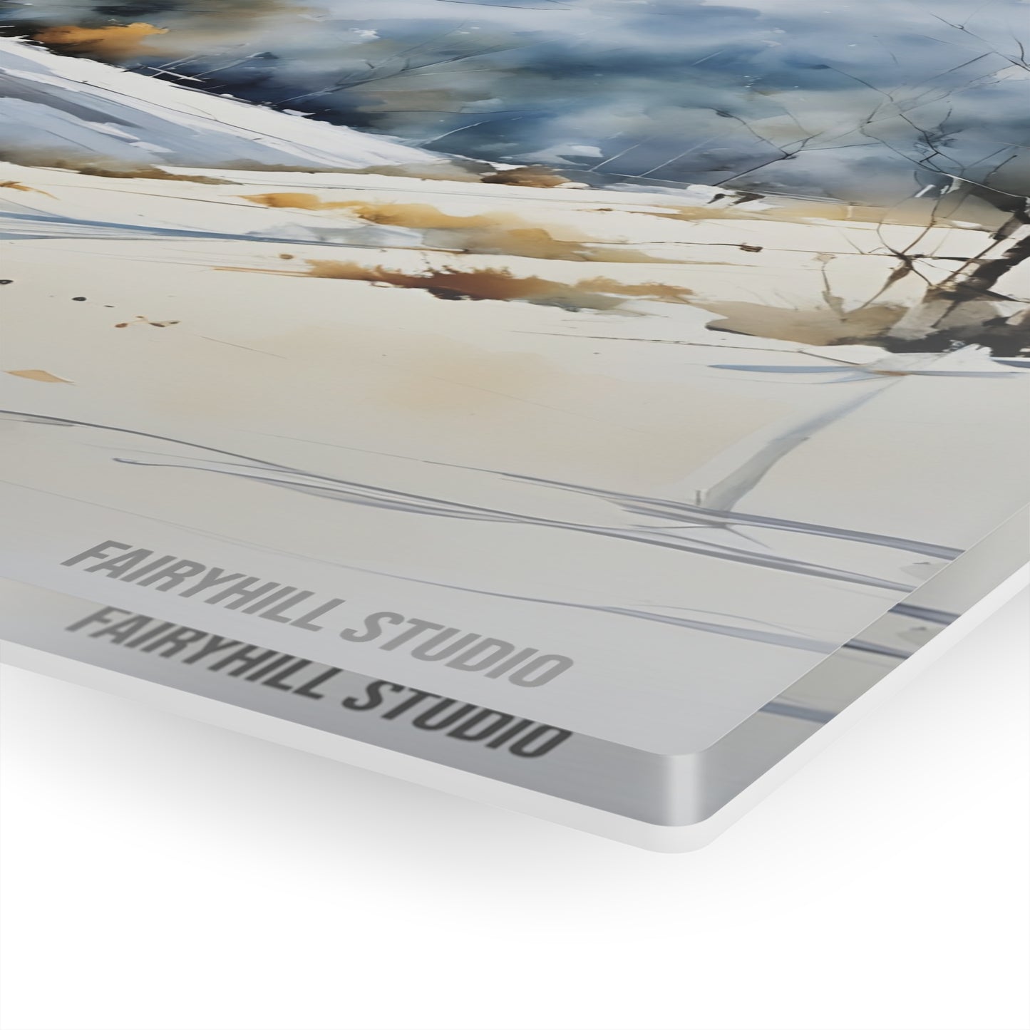 Acrylic Print - Snowy Village Scene