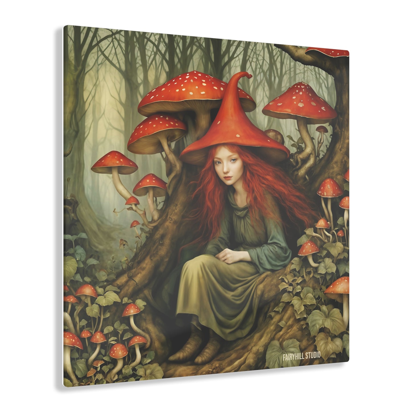 Acrylic Print Red Mushroom Fairy Inspirational Art
