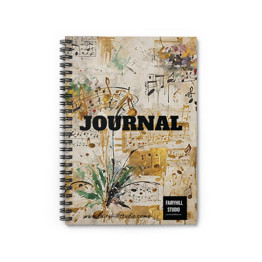 Music Notes  Journal Notebook - Ruled Line   Spiral Journal