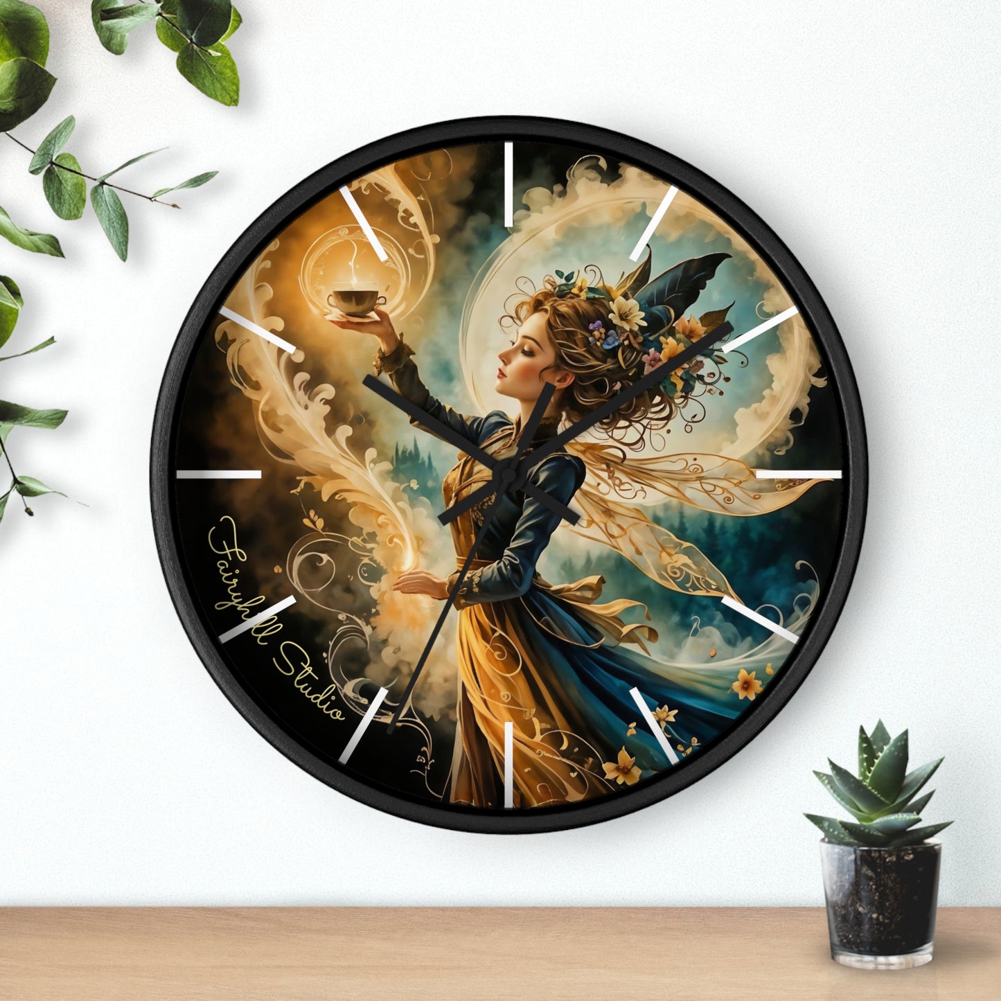 Artistic Fairy Wall Clock, Fantasy Home Decor, Unique Gift for Her, Enchanted Timepiece, Decorative Clock for Living Room