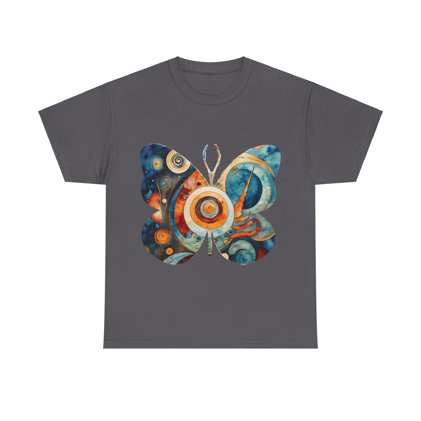 Colorful Abstract Butterfly Swirl Tee - Unisex Heavy Cotton