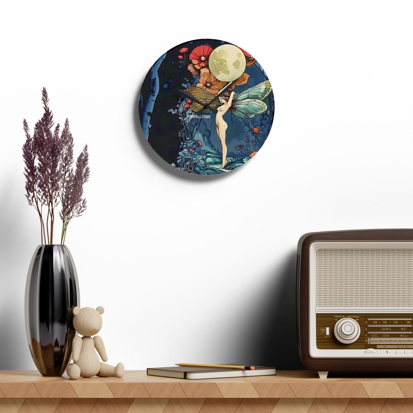 Acrylic Wall Clock - Moon fairy
