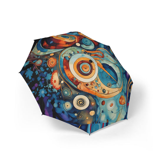 Galaxy Umbrella -Circular Abstract art Semi-Automatic Foldable