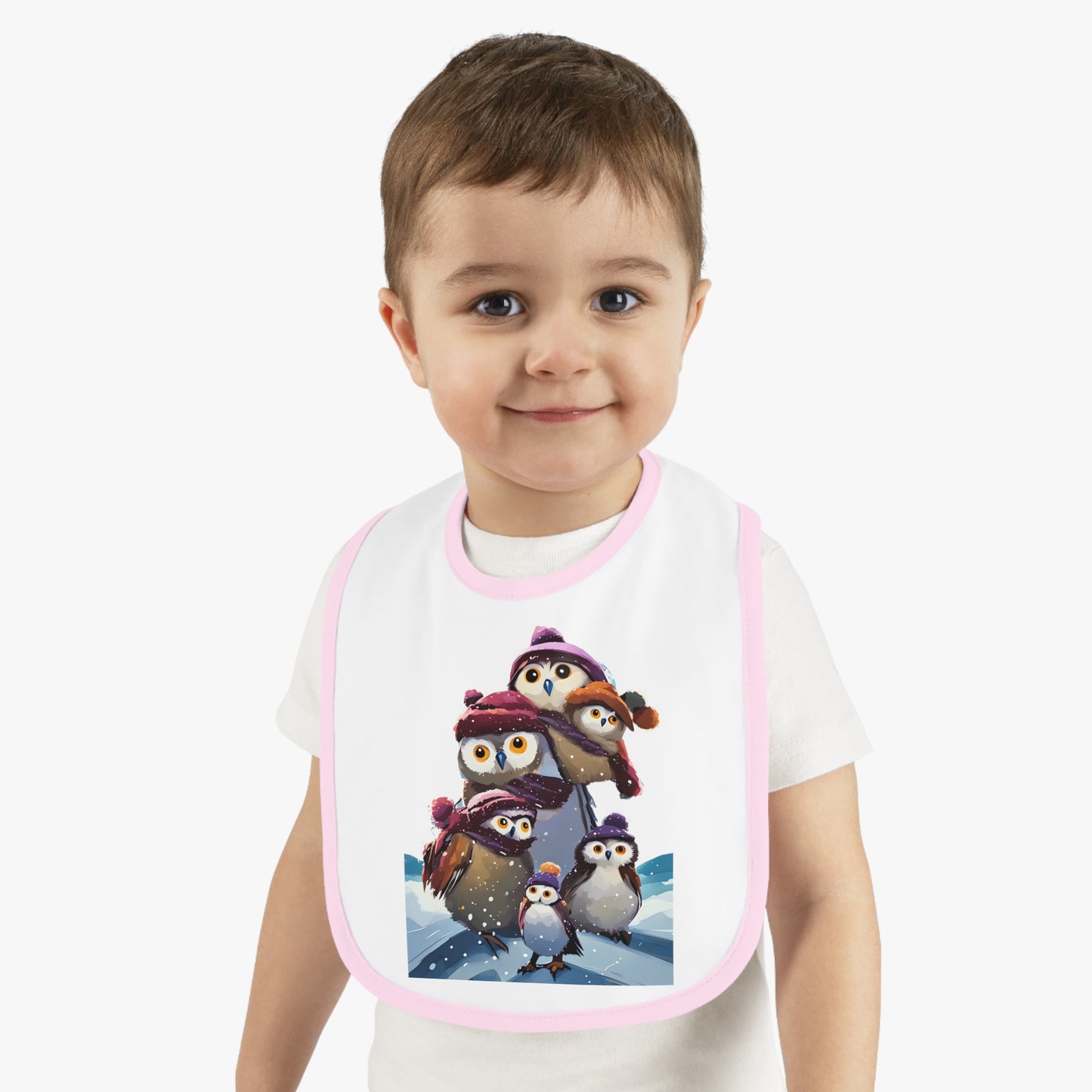 Bib - Penguin Family in Winter Snow Holiday Art