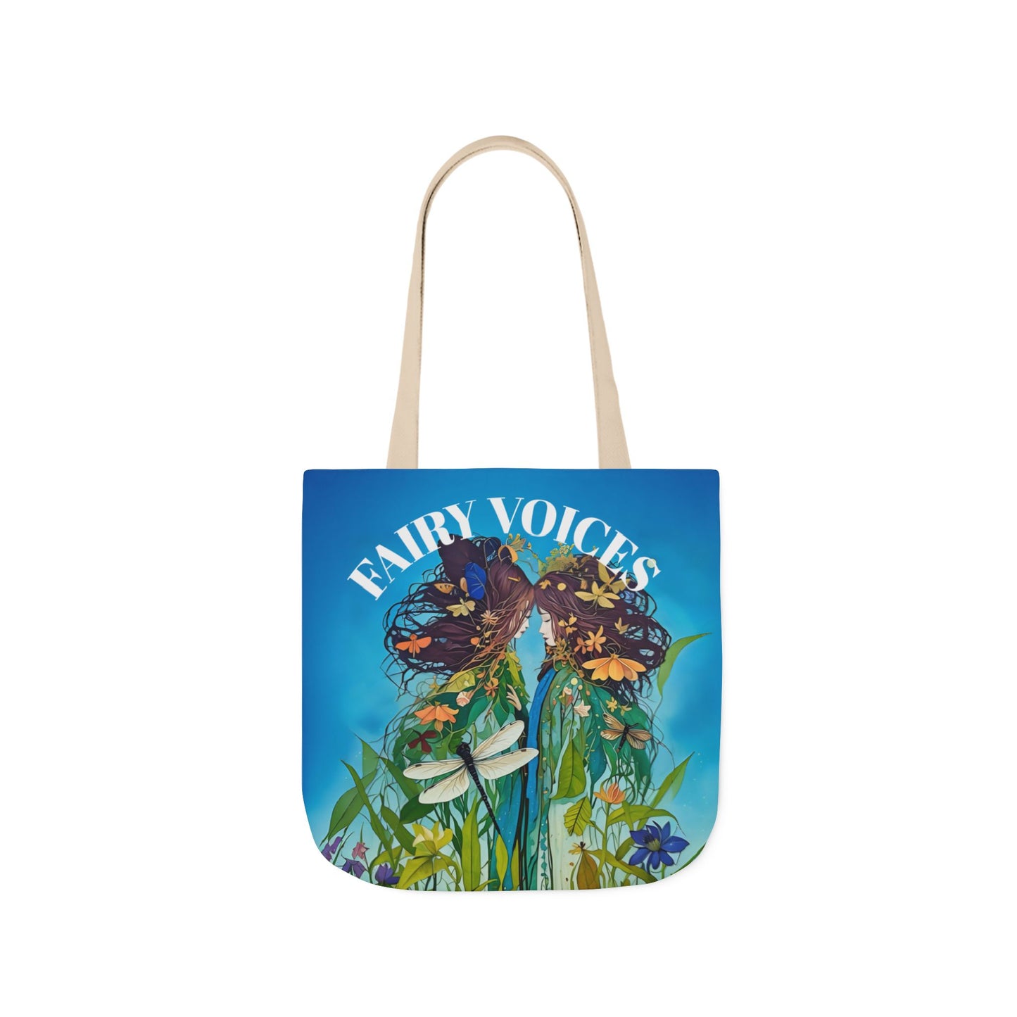 Colorful Fairy Voices Dragonfly Friendship- Canvas Tote Bag - Perfect for Beach Days, Eco-Friendly Shopping, and Summer Fun!